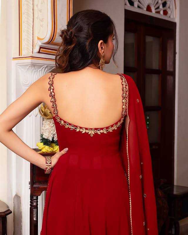 Ynf Faux Georgette KESH531 1042 Gowns Wholesale Anarkali Gown Party Gowns Long Gowns Sleeveless Gowns Manufacturer