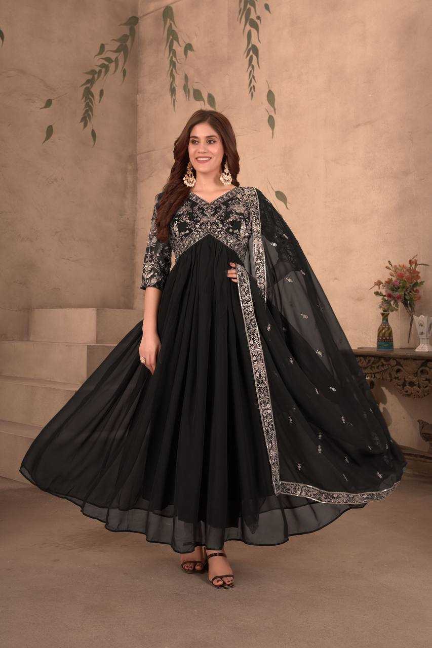 Ynf Faux Georgette KESH533 5049 Gowns Wholesale Fancy Gowns Embroidery Gowns Anarkali Gown A-Line Gowns Sequin Gowns Manufacturer