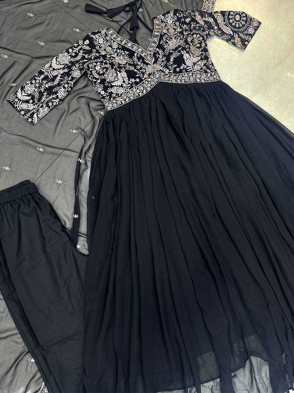 Ynf Faux Georgette KESH533 5049 Gowns Wholesale Fancy Gowns Embroidery Gowns Anarkali Gown A-Line Gowns Sequin Gowns Manufacturer