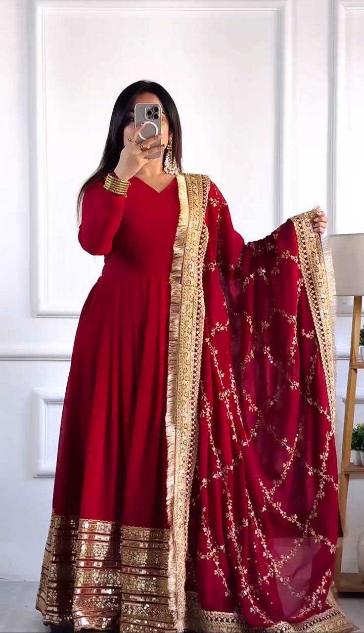 Ynf Faux Georgette KESH533 5063 Gowns Wholesale Fancy Gowns Anarkali Gown Long Gowns Lace Gowns Manufacturer