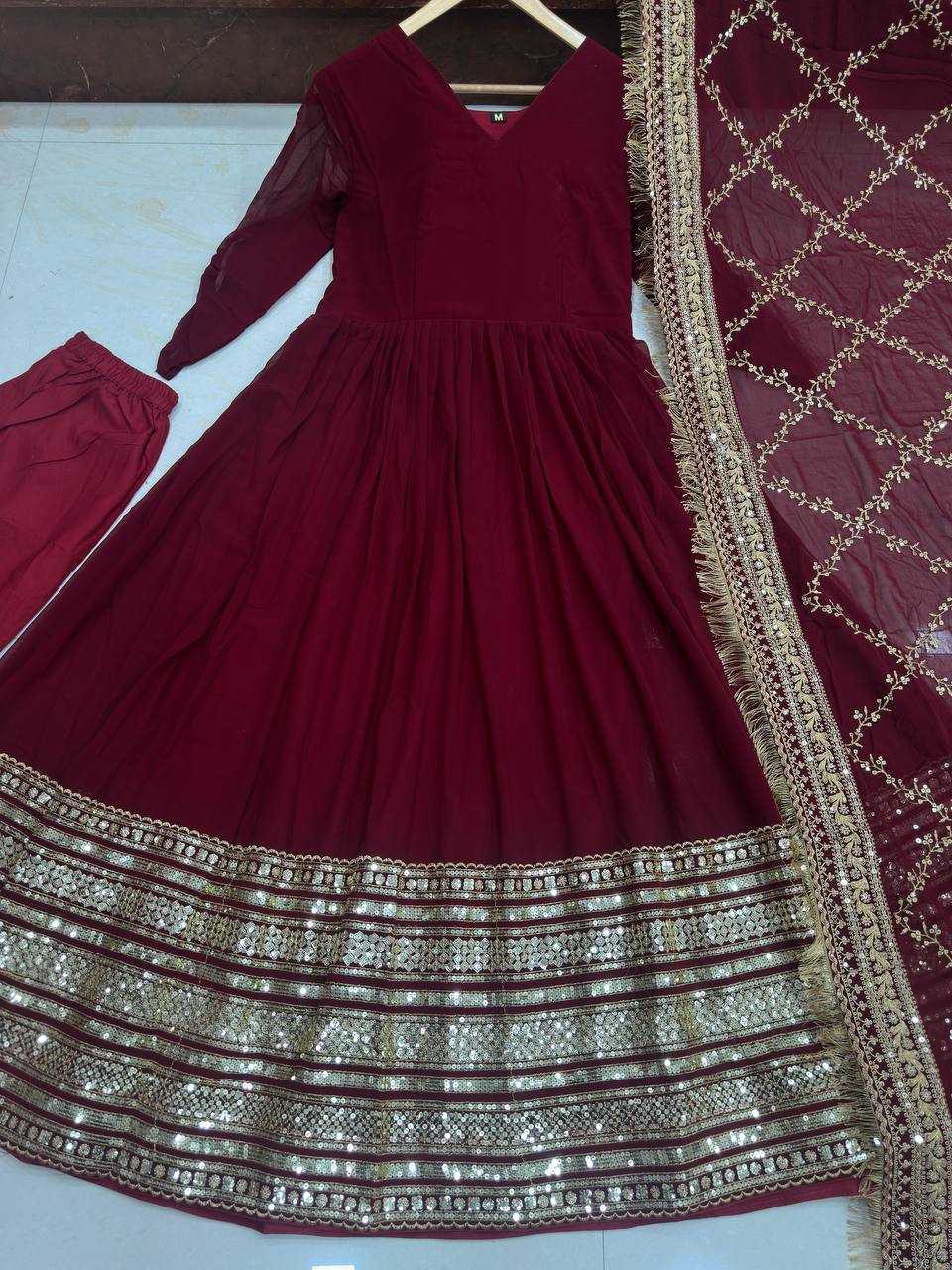 Ynf Faux Georgette KESH533 5063 Gowns Wholesale Fancy Gowns Anarkali Gown Long Gowns Lace Gowns Manufacturer