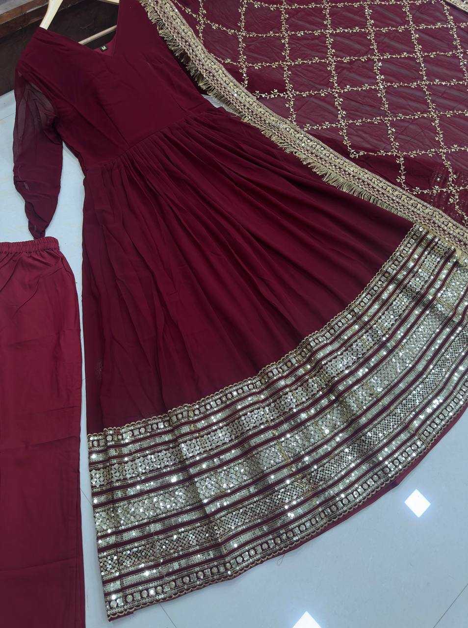 Ynf Faux Georgette KESH533 5063 Gowns Wholesale Fancy Gowns Anarkali Gown Long Gowns Lace Gowns Manufacturer