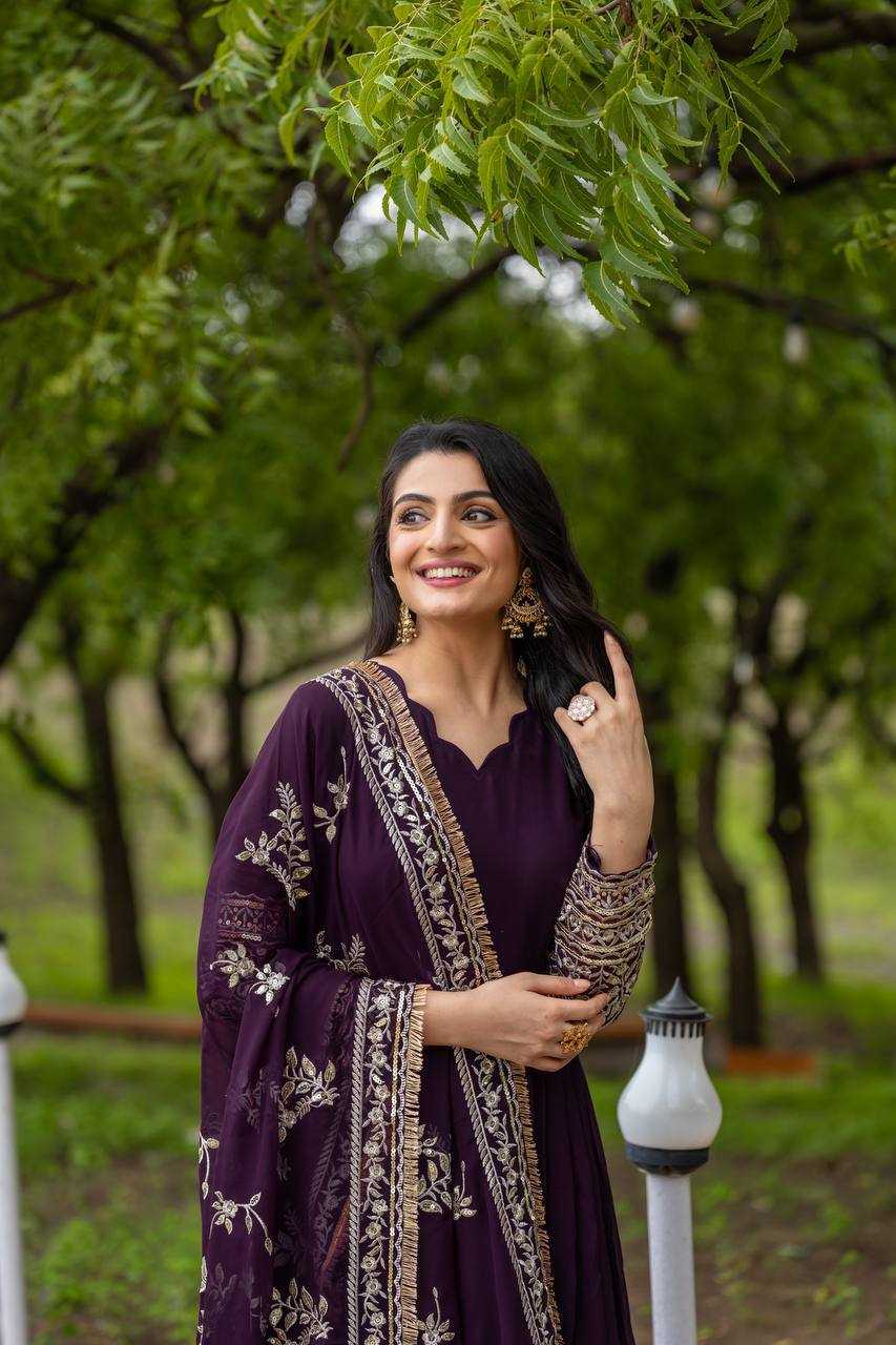 Ynf Faux Georgette KESH533 5086 Gowns Wholesale Anarkali Gown Party Gowns Long Gowns Embroidered Gown Lace Gowns Manufacturer