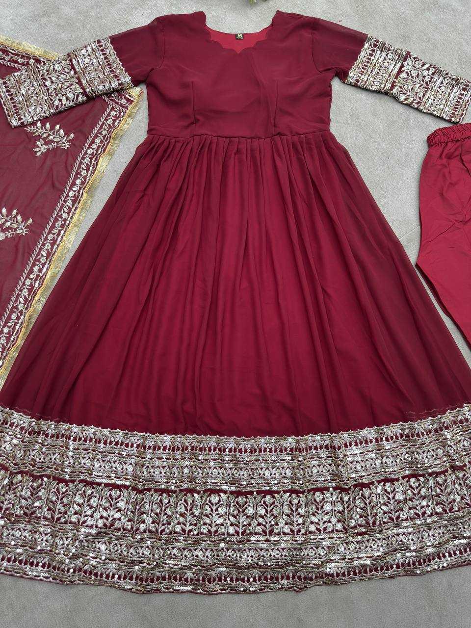 Ynf Faux Georgette KESH533 5086 Gowns Wholesale Anarkali Gown Party Gowns Long Gowns Embroidered Gown Lace Gowns Manufacturer