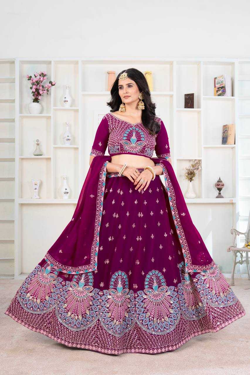 Ynf Faux Georgette KESH533 5105 Lehengas Wholesale Designer Lehenga Fancy Lehenga Embroidered Lehenga Sequins Lehenga Lehenga With Cancan Manufacturer