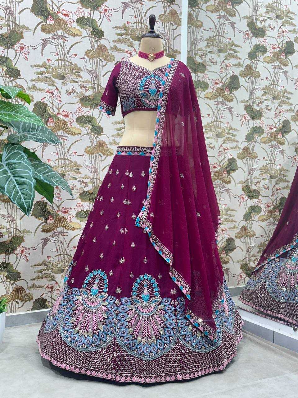 Ynf Faux Georgette KESH533 5105 Lehengas Wholesale Designer Lehenga Fancy Lehenga Embroidered Lehenga Sequins Lehenga Lehenga With Cancan Manufacturer