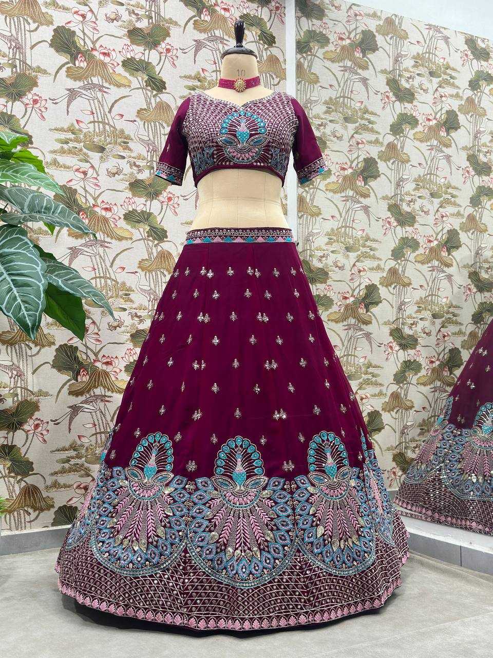 Ynf Faux Georgette KESH533 5105 Lehengas Wholesale Designer Lehenga Fancy Lehenga Embroidered Lehenga Sequins Lehenga Lehenga With Cancan Manufacturer