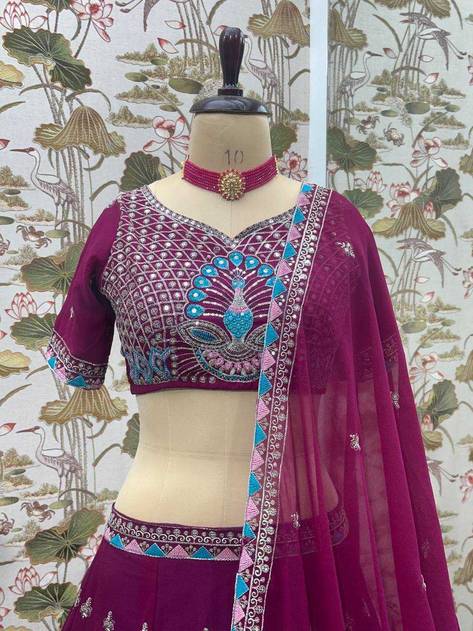 Ynf Faux Georgette KESH533 5105 Lehengas Wholesale Designer Lehenga Fancy Lehenga Embroidered Lehenga Sequins Lehenga Lehenga With Cancan Manufacturer