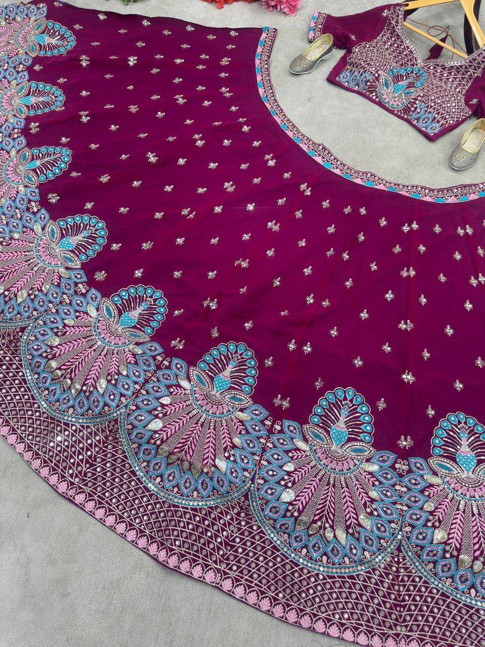 Ynf Faux Georgette KESH533 5105 Lehengas Wholesale Designer Lehenga Fancy Lehenga Embroidered Lehenga Sequins Lehenga Lehenga With Cancan Manufacturer