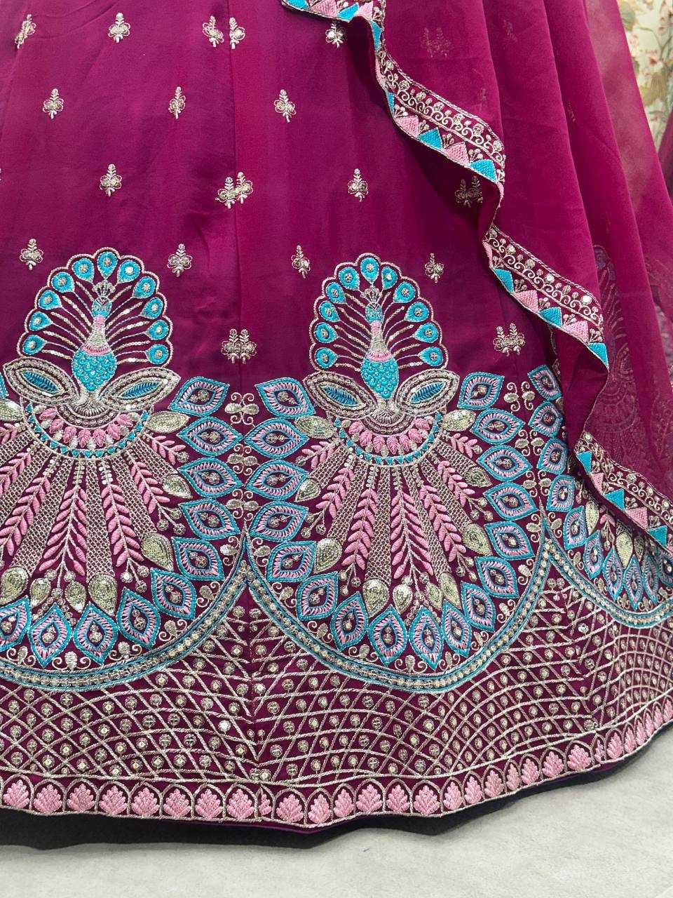 Ynf Faux Georgette KESH533 5105 Lehengas Wholesale Designer Lehenga Fancy Lehenga Embroidered Lehenga Sequins Lehenga Lehenga With Cancan Manufacturer