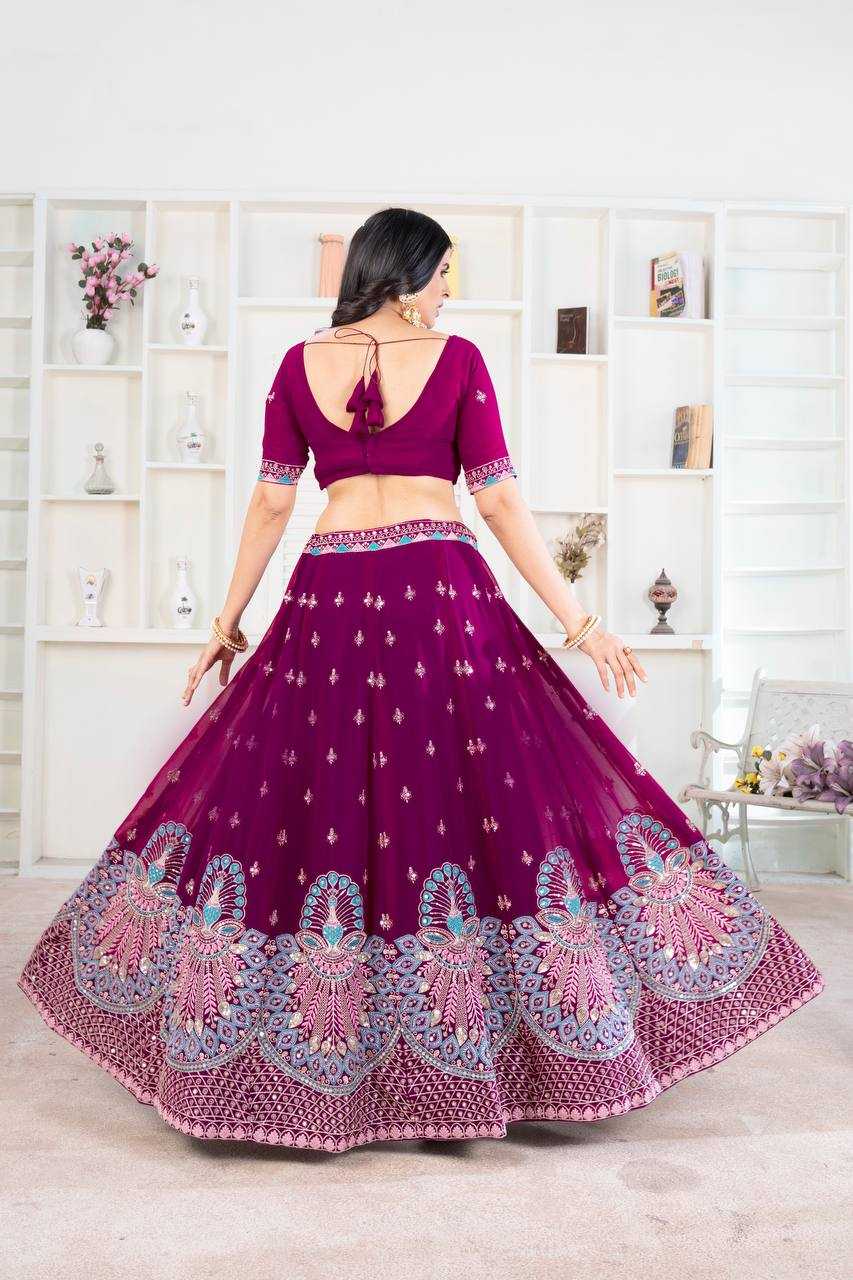 Ynf Faux Georgette KESH533 5105 Lehengas Wholesale Designer Lehenga Fancy Lehenga Embroidered Lehenga Sequins Lehenga Lehenga With Cancan Manufacturer