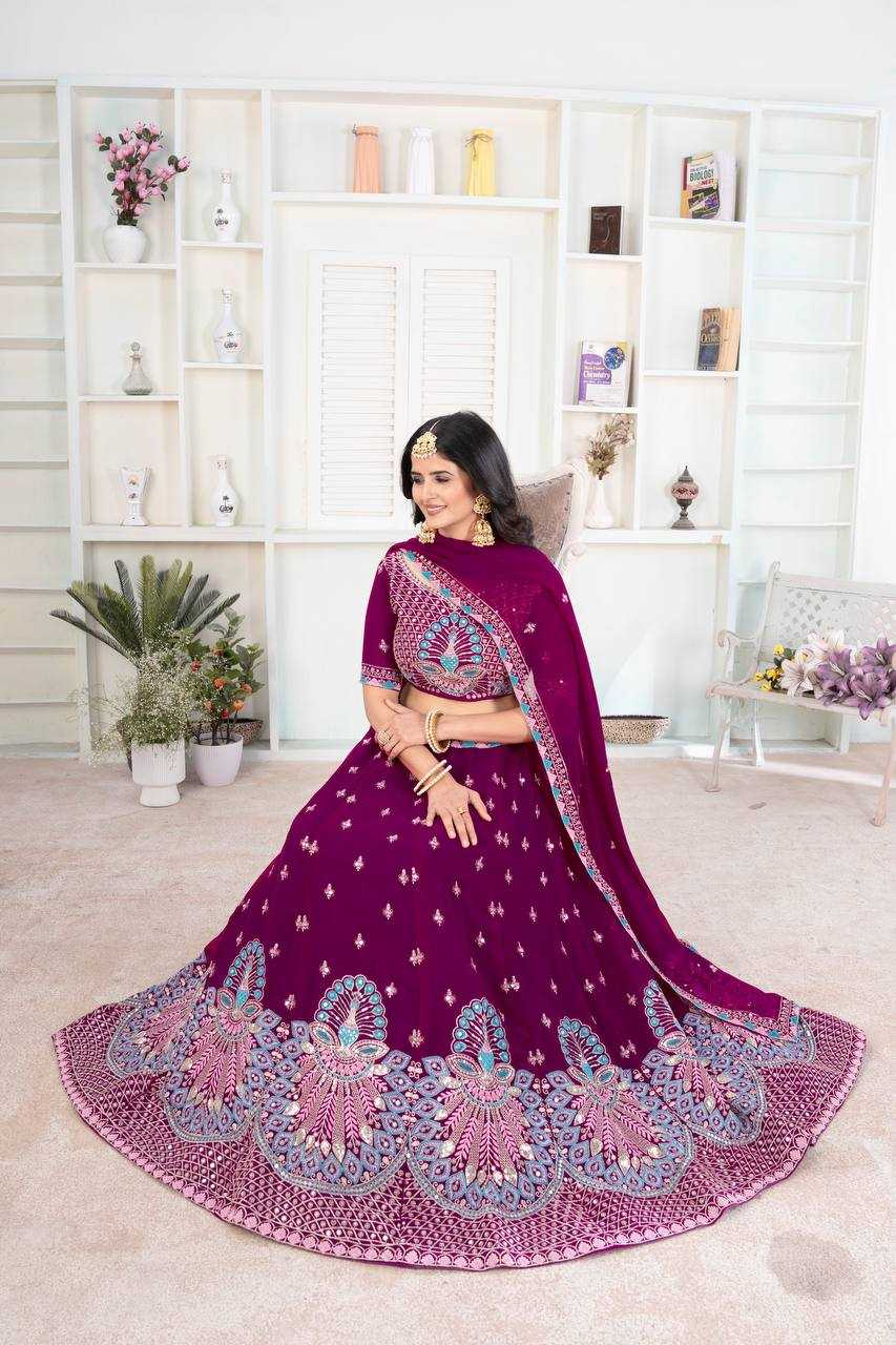 Ynf Faux Georgette KESH533 5105 Lehengas Wholesale Designer Lehenga Fancy Lehenga Embroidered Lehenga Sequins Lehenga Lehenga With Cancan Manufacturer