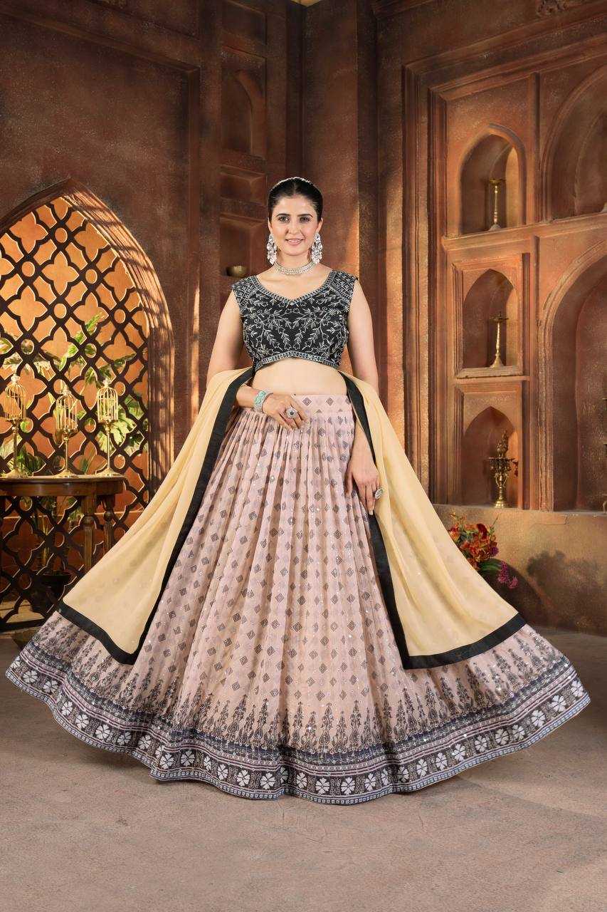 Ynf Faux Georgette KESH533 5107 Lehengas Wholesale Fancy Lehenga Printed Lehenga Embroidered Lehenga Sequins Lehenga Lehenga With Cancan Manufacturer