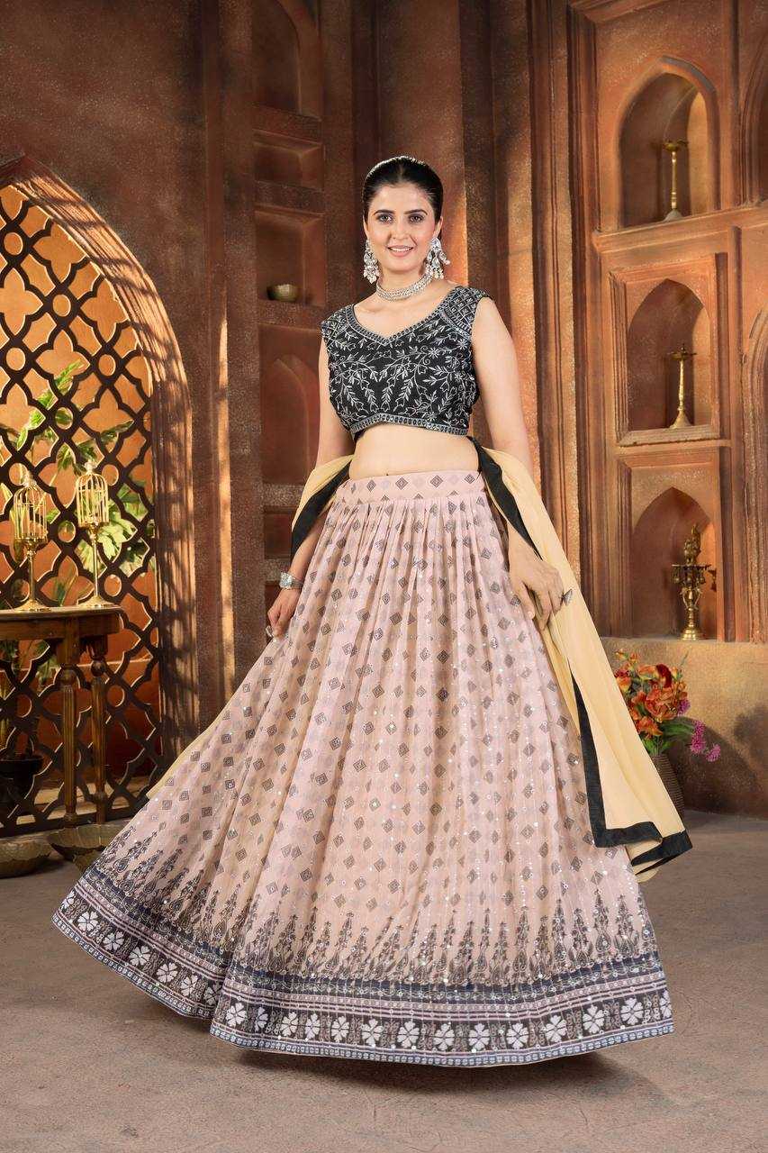 Ynf Faux Georgette KESH533 5107 Lehengas Wholesale Fancy Lehenga Printed Lehenga Embroidered Lehenga Sequins Lehenga Lehenga With Cancan Manufacturer