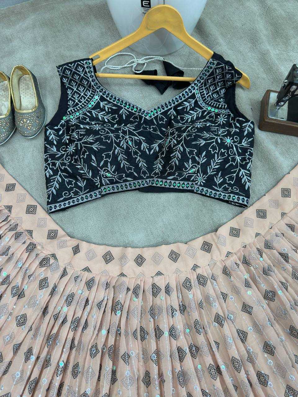 Ynf Faux Georgette KESH533 5107 Lehengas Wholesale Fancy Lehenga Printed Lehenga Embroidered Lehenga Sequins Lehenga Lehenga With Cancan Manufacturer