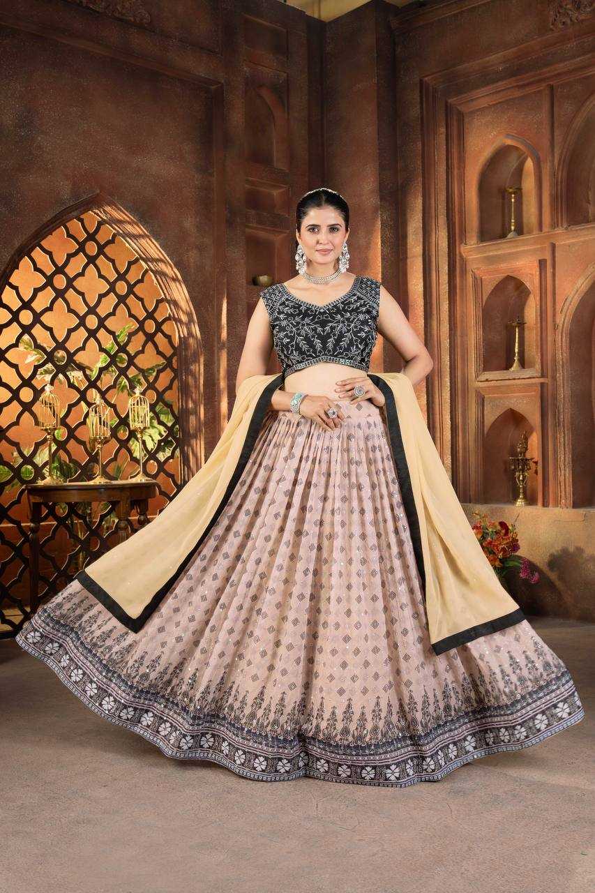 Ynf Faux Georgette KESH533 5107 Lehengas Wholesale Fancy Lehenga Printed Lehenga Embroidered Lehenga Sequins Lehenga Lehenga With Cancan Manufacturer