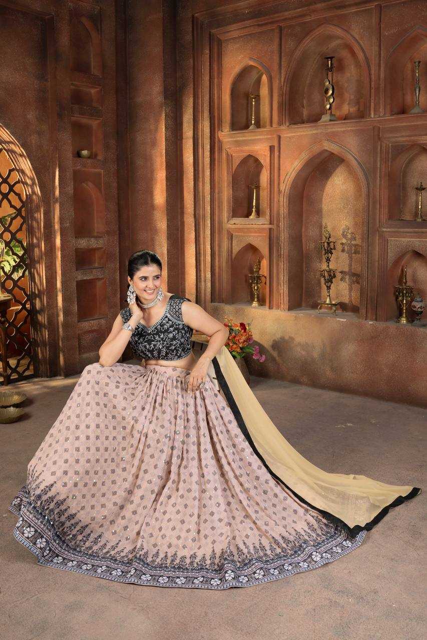 Ynf Faux Georgette KESH533 5107 Lehengas Wholesale Fancy Lehenga Printed Lehenga Embroidered Lehenga Sequins Lehenga Lehenga With Cancan Manufacturer
