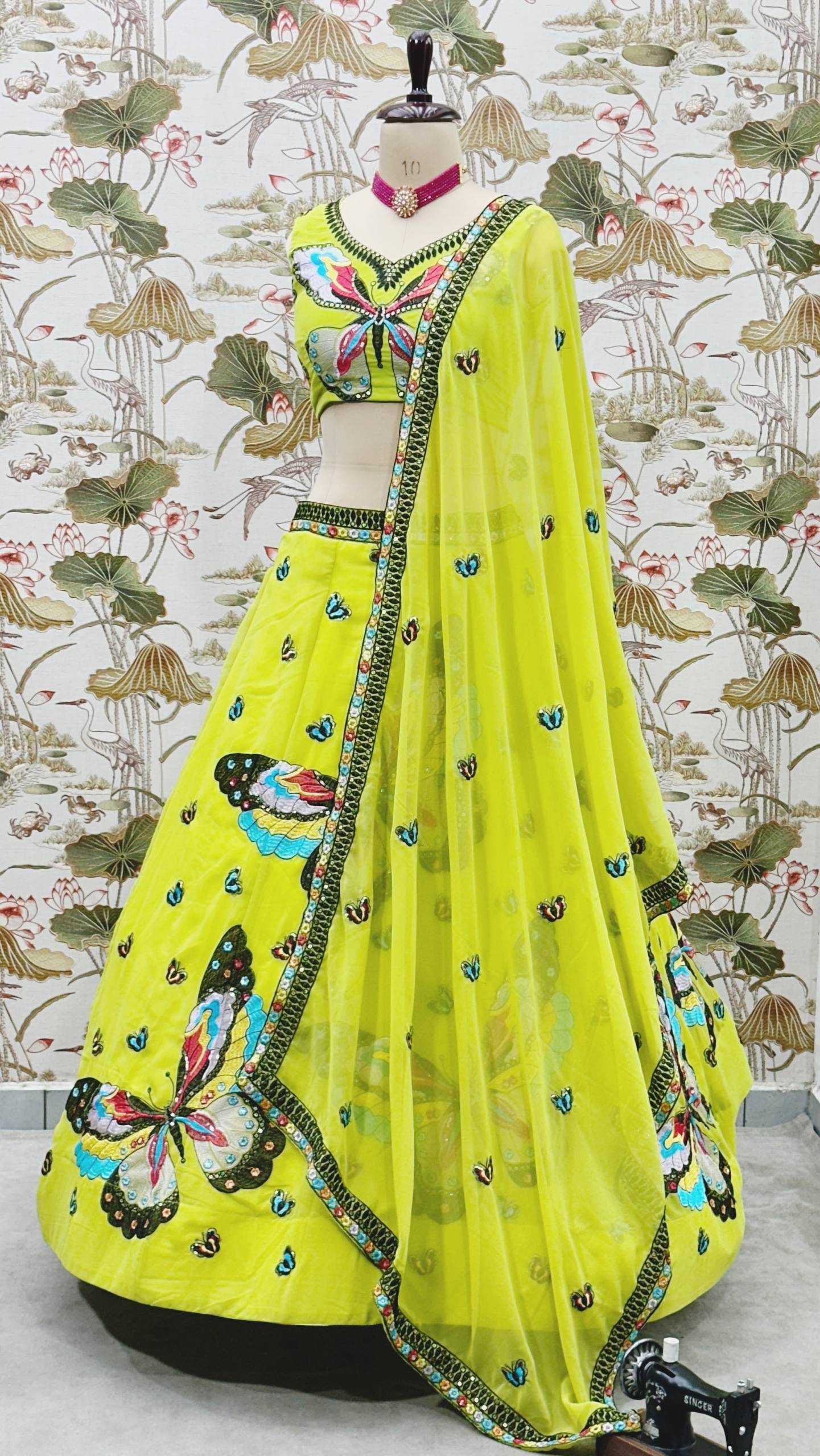 Ynf Faux Georgette KESH533 5118 Lehengas Wholesale Fancy Lehenga Embroidered Lehenga Lehenga For Mehndi Sequins Lehenga Lehenga With Cancan Manufacturer