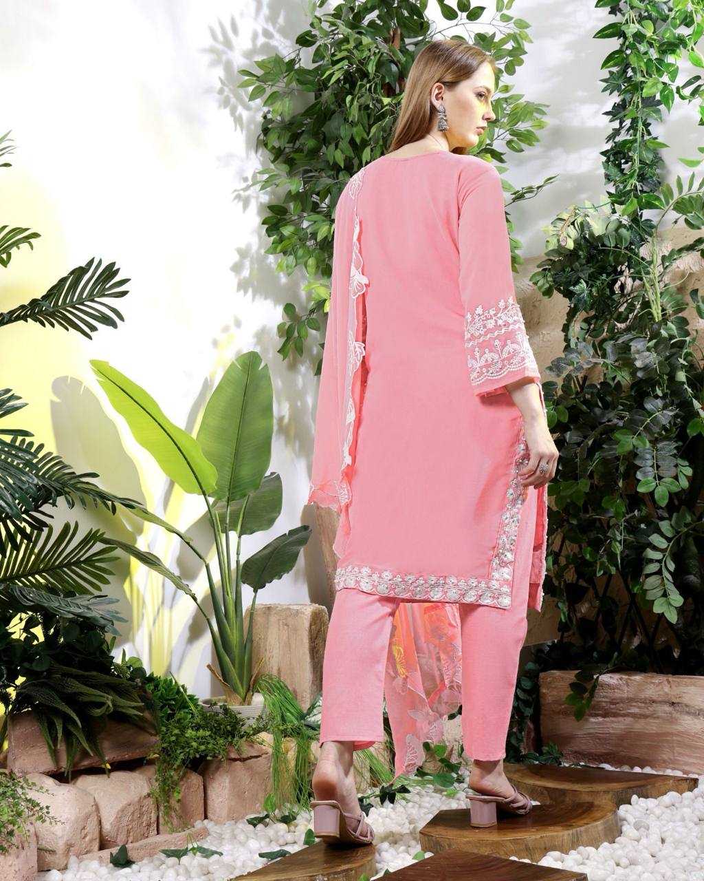 Ynf Faux Georgette KESH540 Pink Moti Kurti Wholesale Kurti Bottom With Dupatta Manufacturer