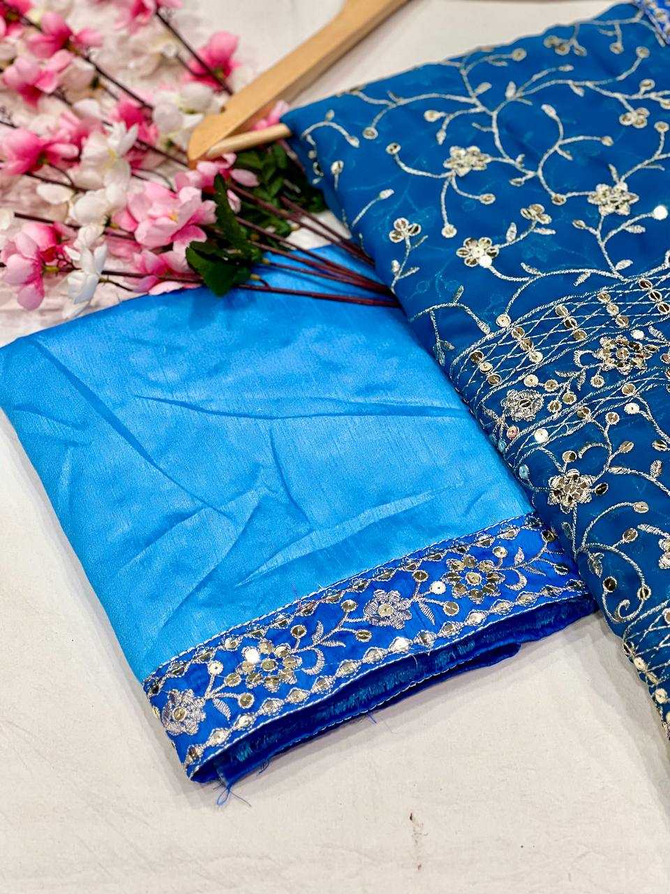 Ynf Faux Georgette KESH556 305 Sarees Wholesale Party Wear Sarees Embroidered Sarees Manufacturer