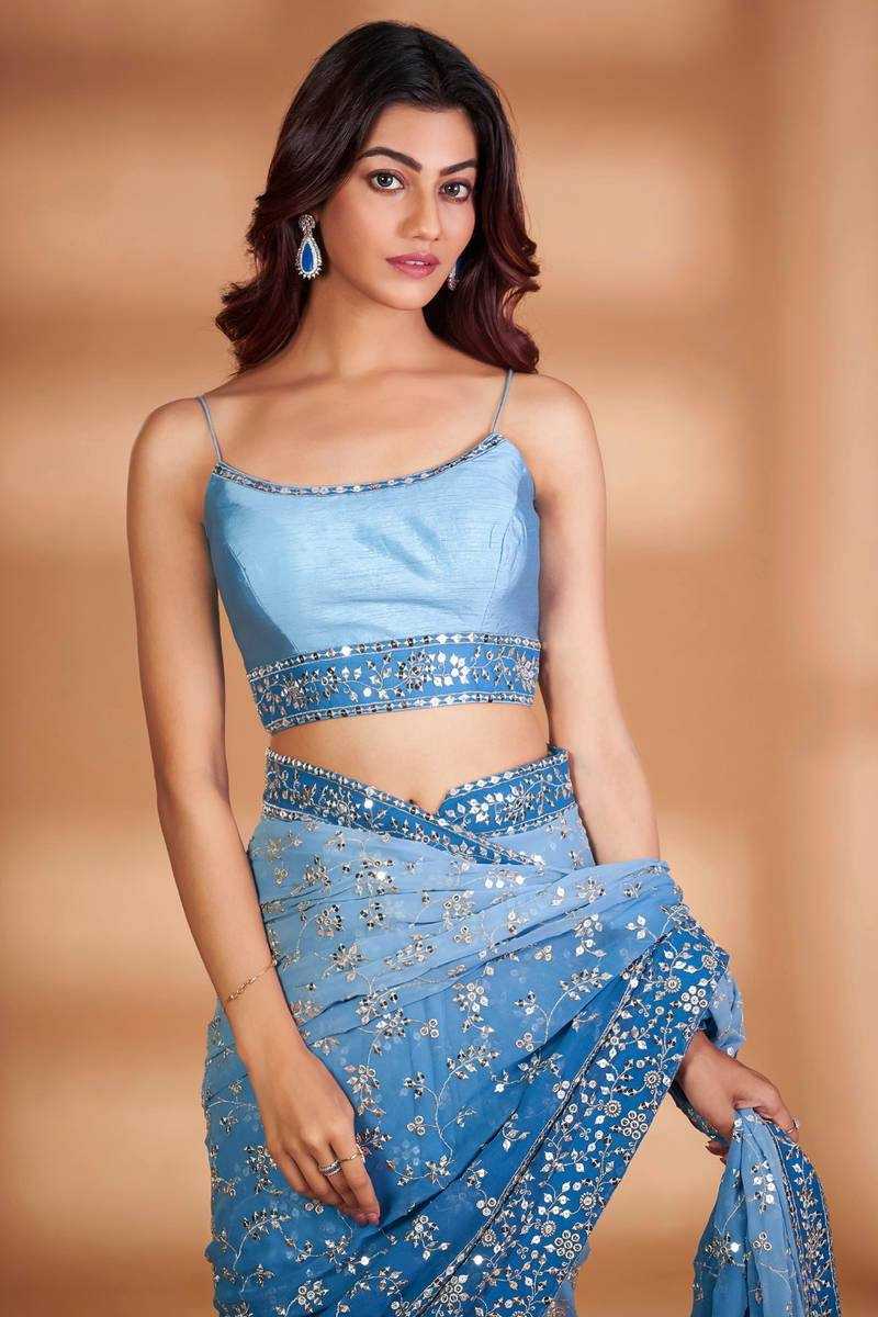 Ynf Faux Georgette KESH556 305 Sarees Wholesale Party Wear Sarees Embroidered Sarees Manufacturer