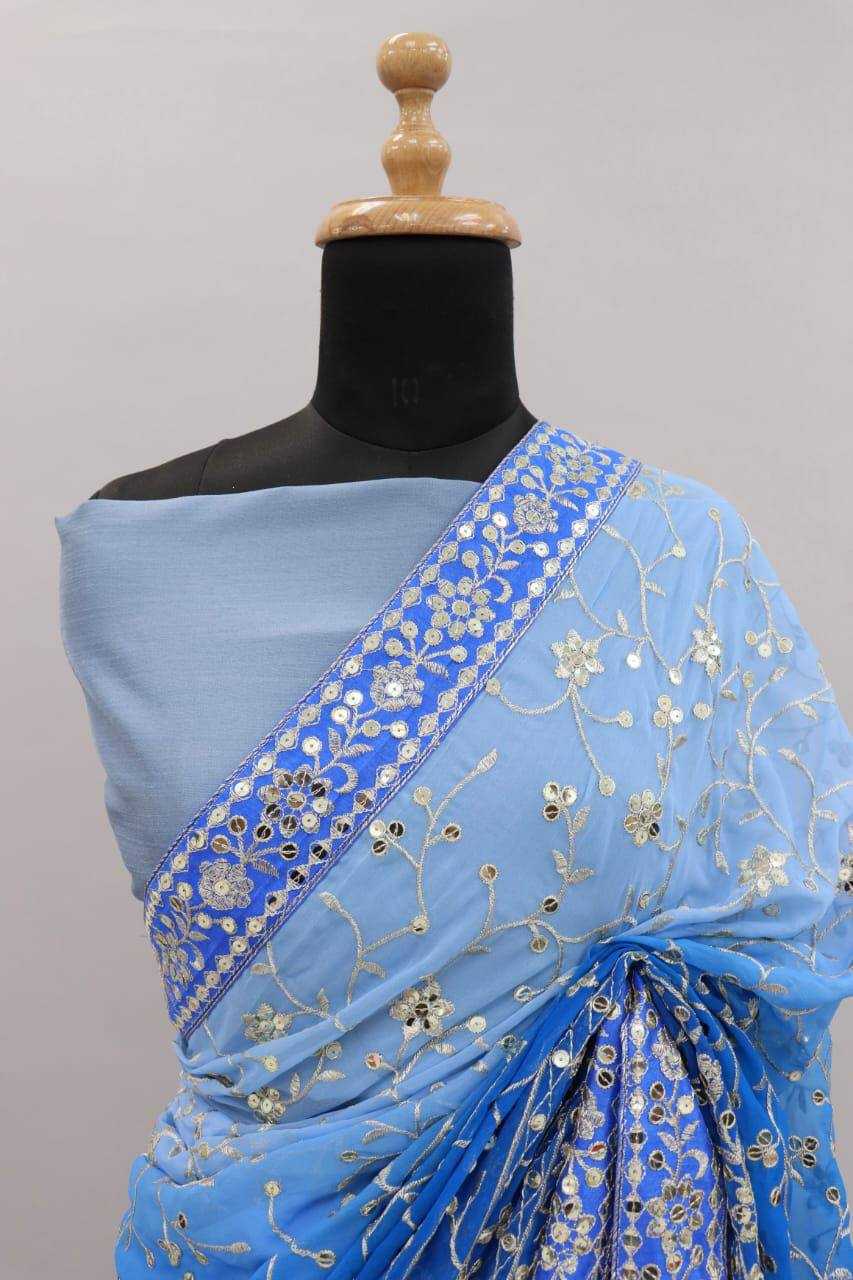 Ynf Faux Georgette KESH556 305 Sarees Wholesale Party Wear Sarees Embroidered Sarees Manufacturer