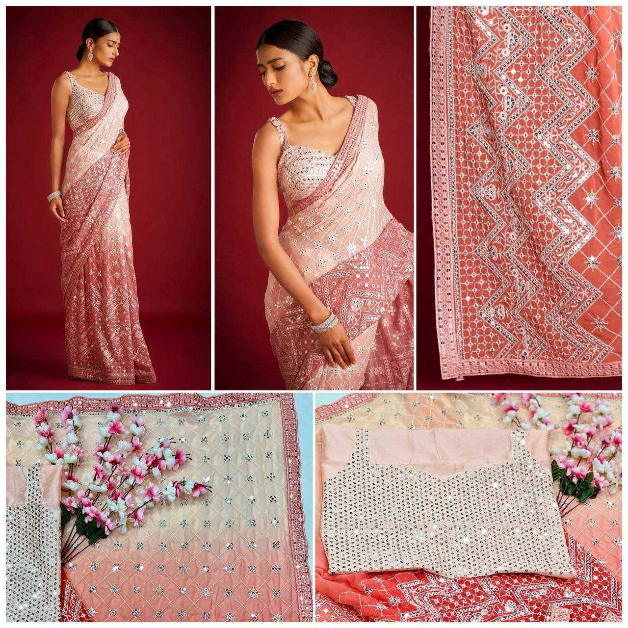 Ynf Faux Georgette KESH556 306 Sarees Wholesale Sequence Sarees Heavy Sarees Manufacturer
