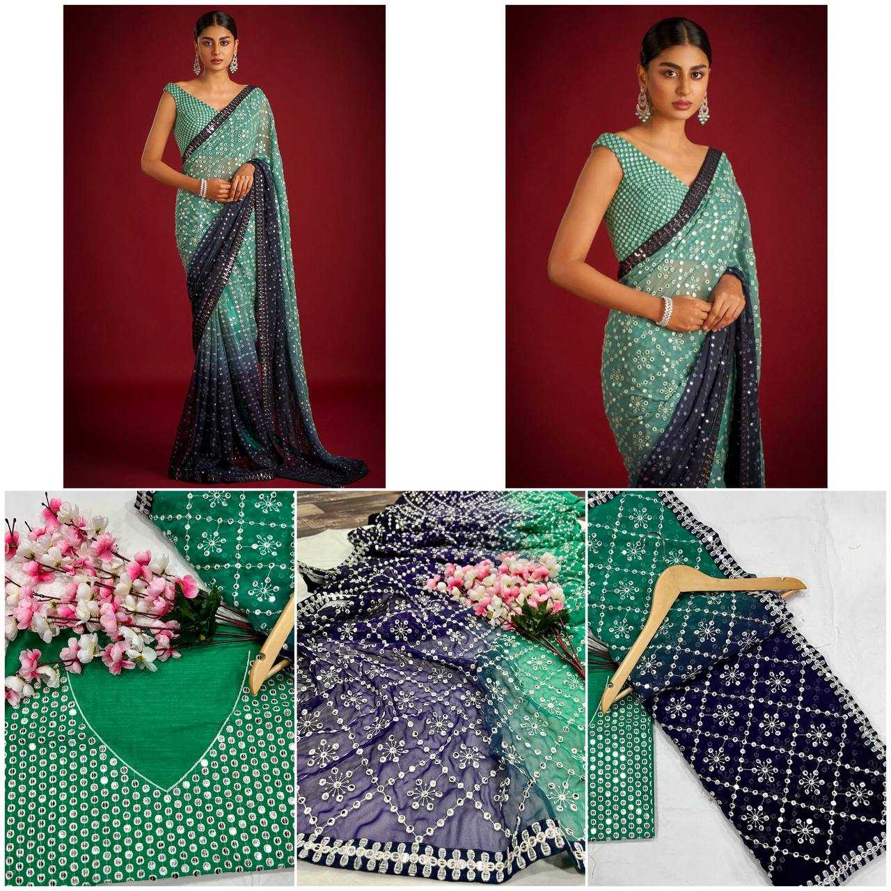 Ynf Faux Georgette KESH556 307 Sarees Wholesale Party Wear Sarees Georgette Sarees Manufacturer