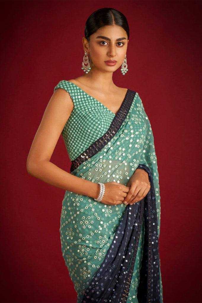 Ynf Faux Georgette KESH556 307 Sarees Wholesale Party Wear Sarees Georgette Sarees Manufacturer