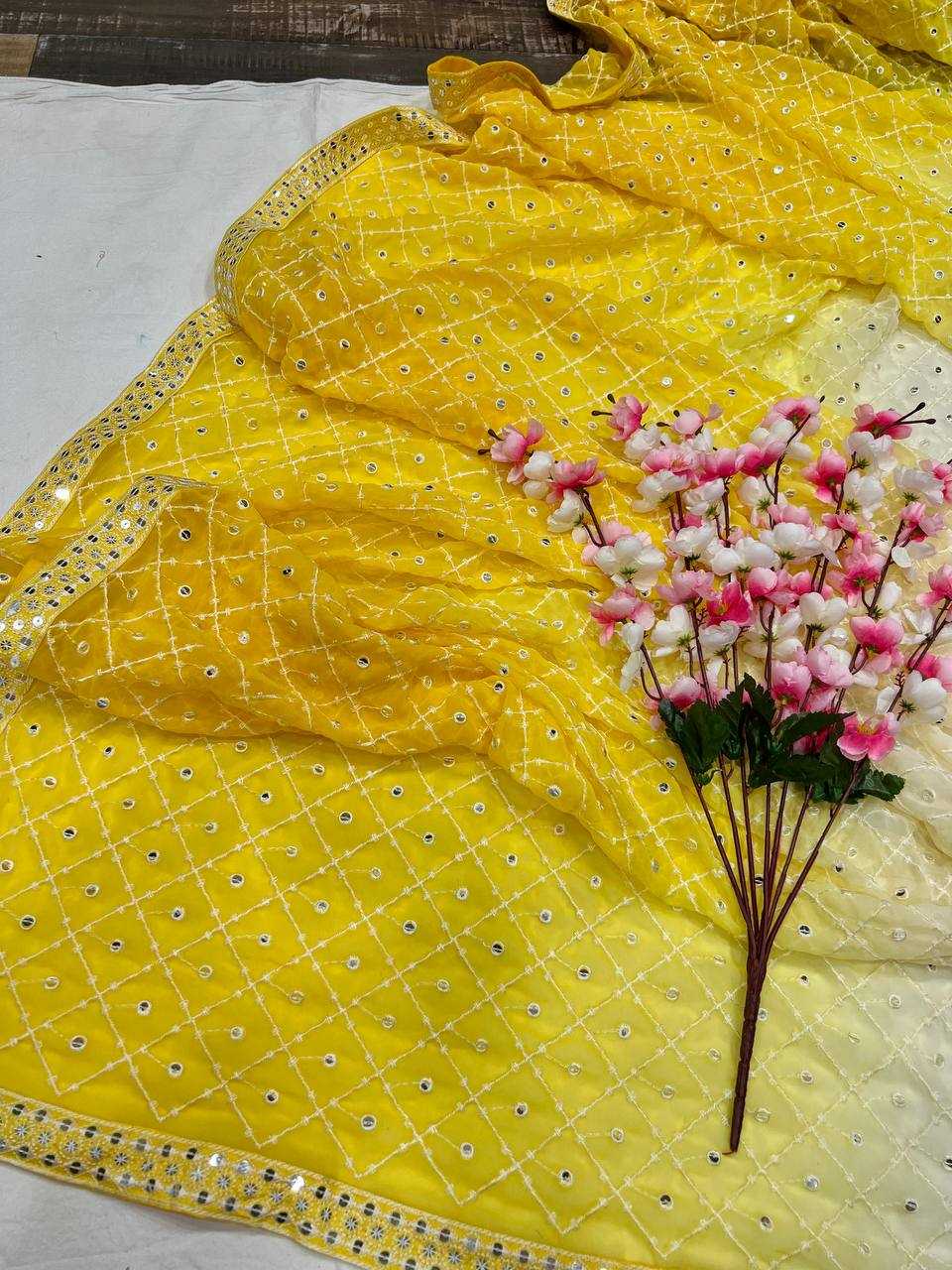 Ynf Faux Georgette KESH556 308 Sarees Wholesale Sequence Sarees Embroidered Sarees Manufacturer