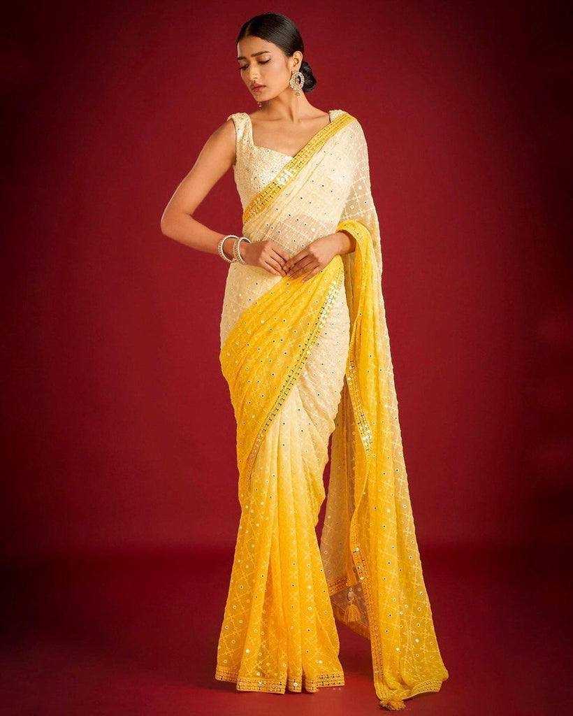 Ynf Faux Georgette KESH556 308 Sarees Wholesale Sequence Sarees Embroidered Sarees Manufacturer