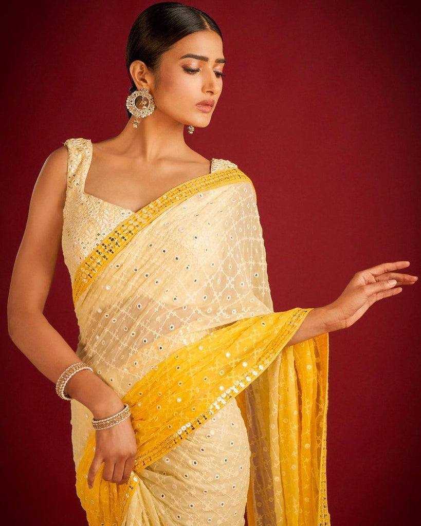 Ynf Faux Georgette KESH556 308 Sarees Wholesale Sequence Sarees Embroidered Sarees Manufacturer