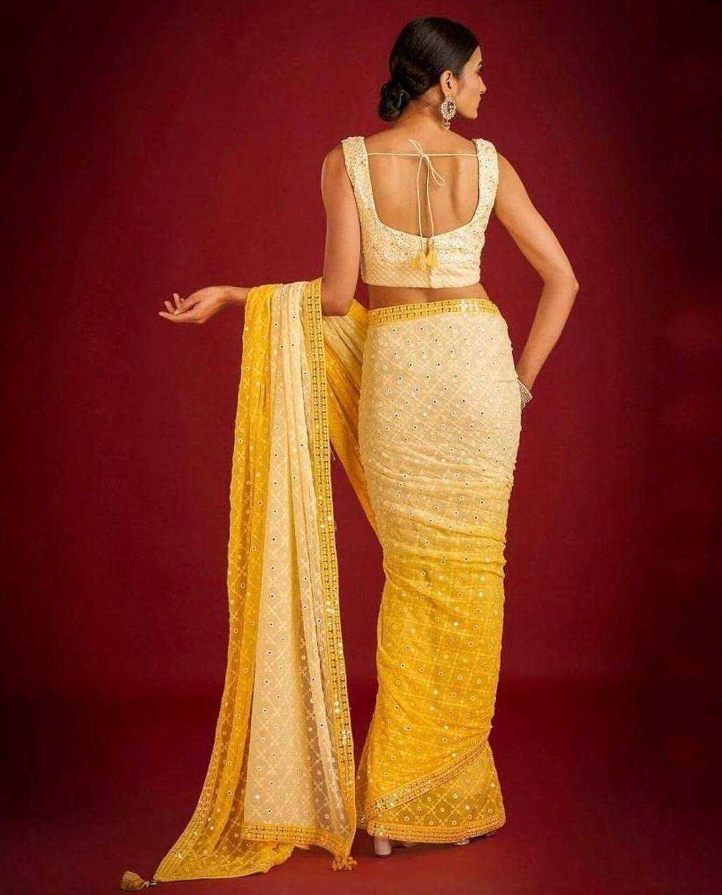 Ynf Faux Georgette KESH556 308 Sarees Wholesale Sequence Sarees Embroidered Sarees Manufacturer