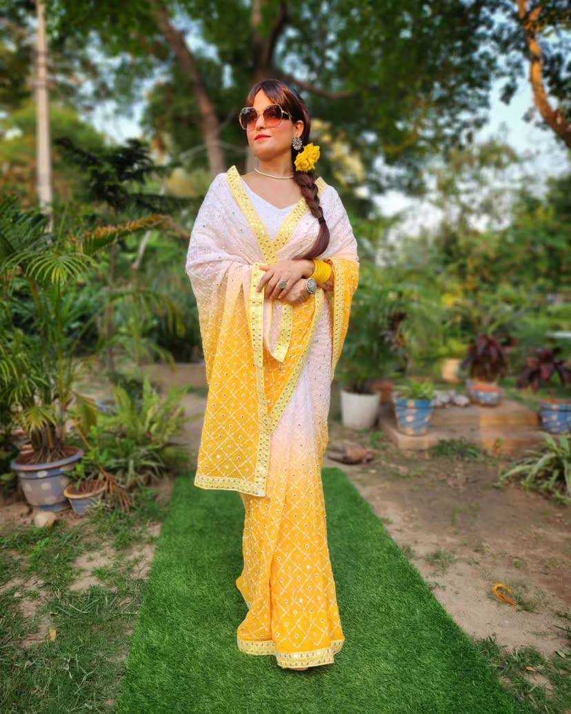 Ynf Faux Georgette KESH556 308 Sarees Wholesale Sequence Sarees Embroidered Sarees Manufacturer