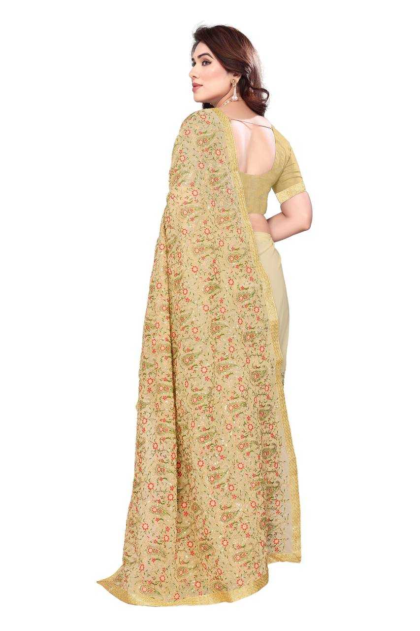 Ynf Faux Georgette KESH556 314 Sarees Wholesale Work Sarees Embroidered Sarees Manufacturer