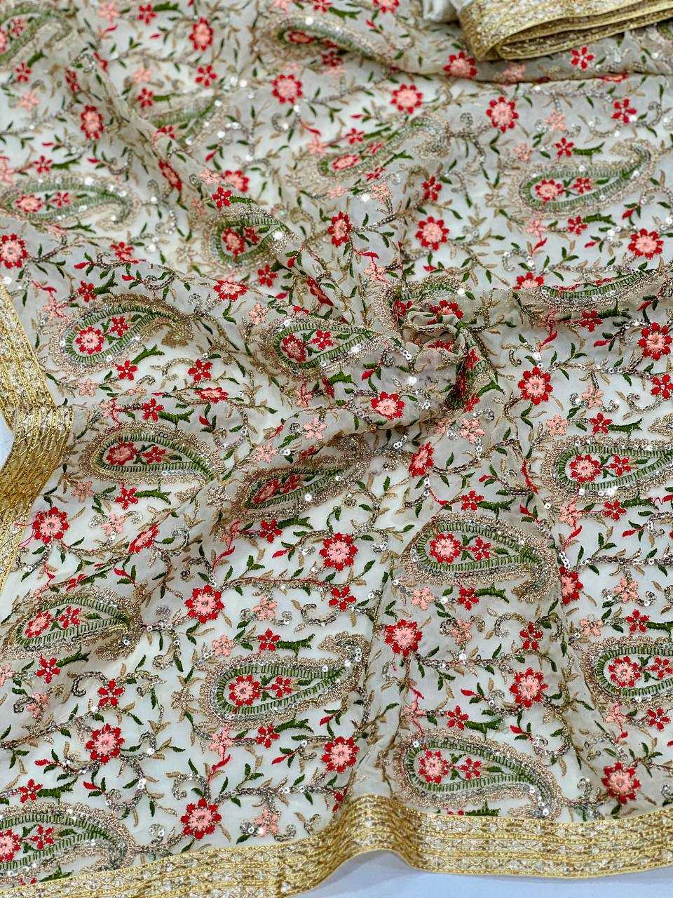 Ynf Faux Georgette KESH556 314 Sarees Wholesale Work Sarees Embroidered Sarees Manufacturer