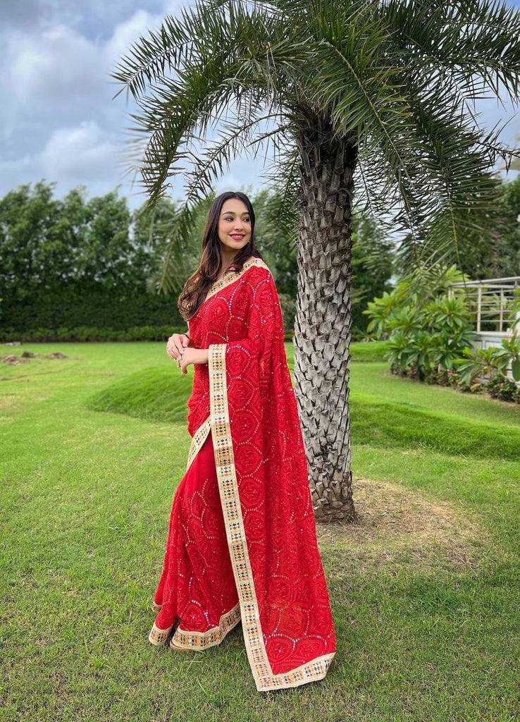 Ynf Faux Georgette KESH556 315 Sarees Wholesale Georgette Sarees Sequence Sarees Manufacturer