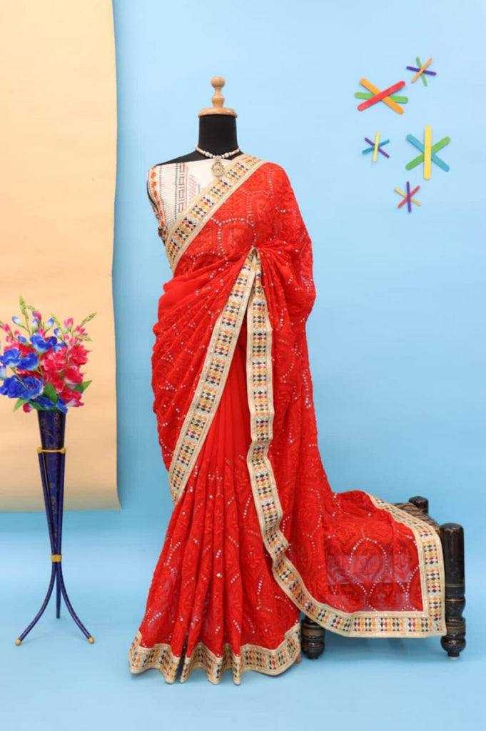 Ynf Faux Georgette KESH556 315 Sarees Wholesale Georgette Sarees Sequence Sarees Manufacturer