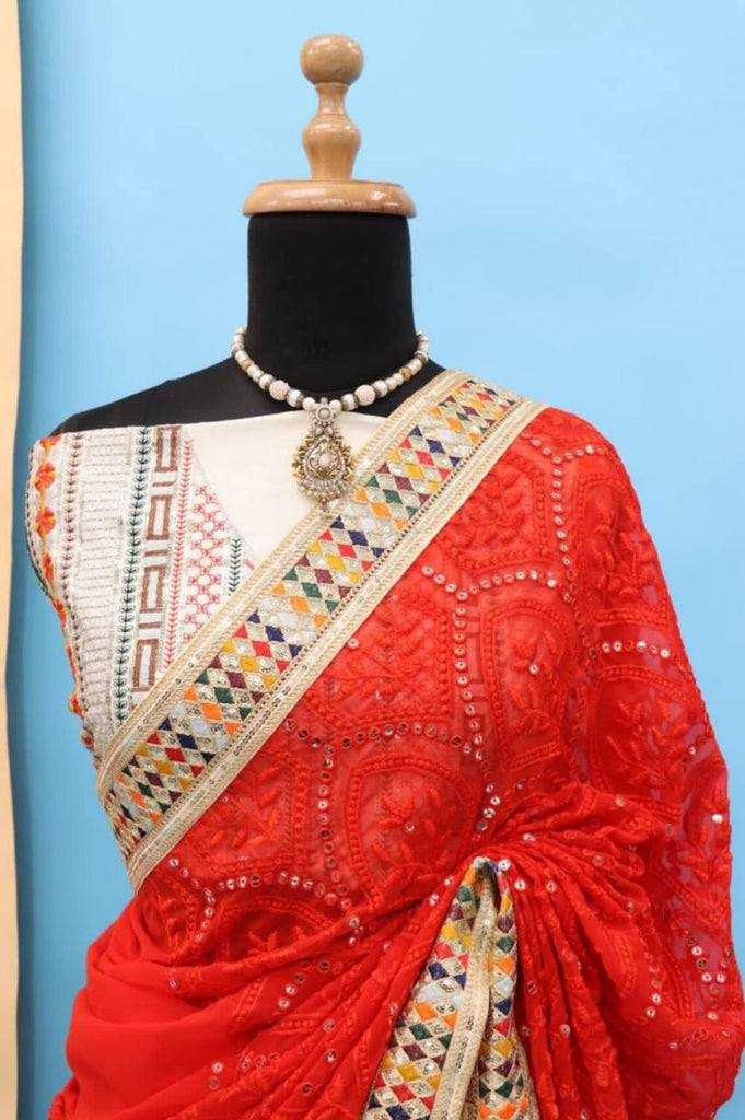 Ynf Faux Georgette KESH556 315 Sarees Wholesale Georgette Sarees Sequence Sarees Manufacturer