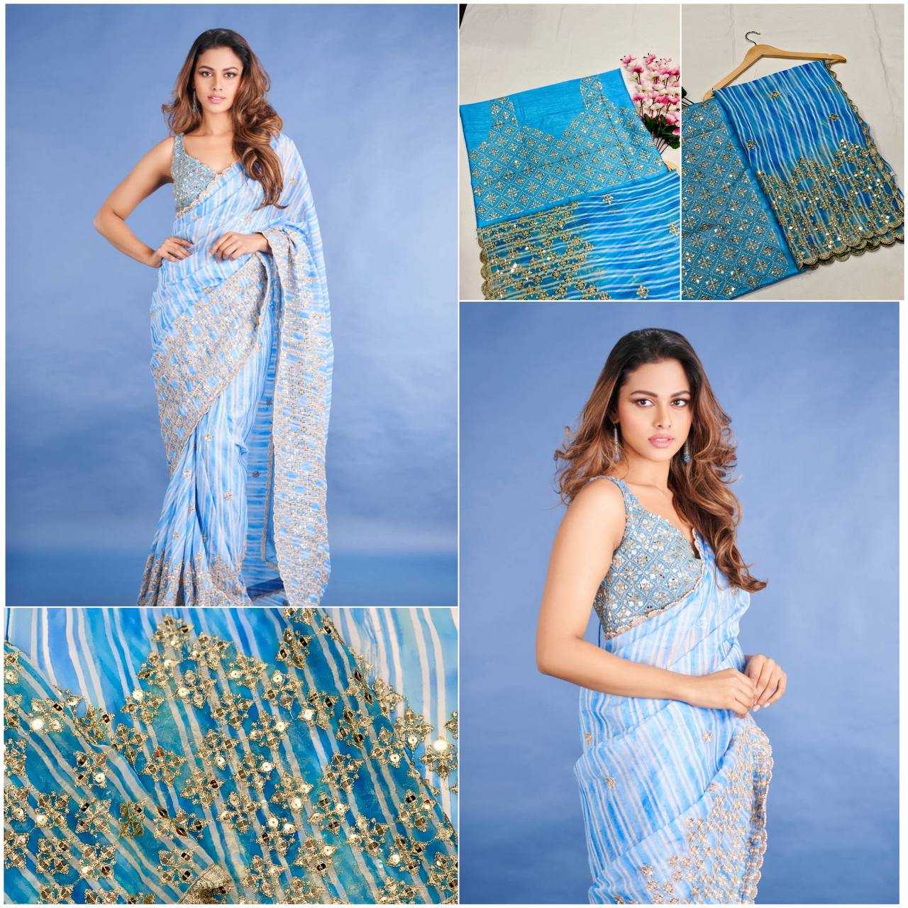 Ynf Faux Georgette KESH556 316 Sarees Wholesale Printed Sarees Cutwork Saree Manufacturer