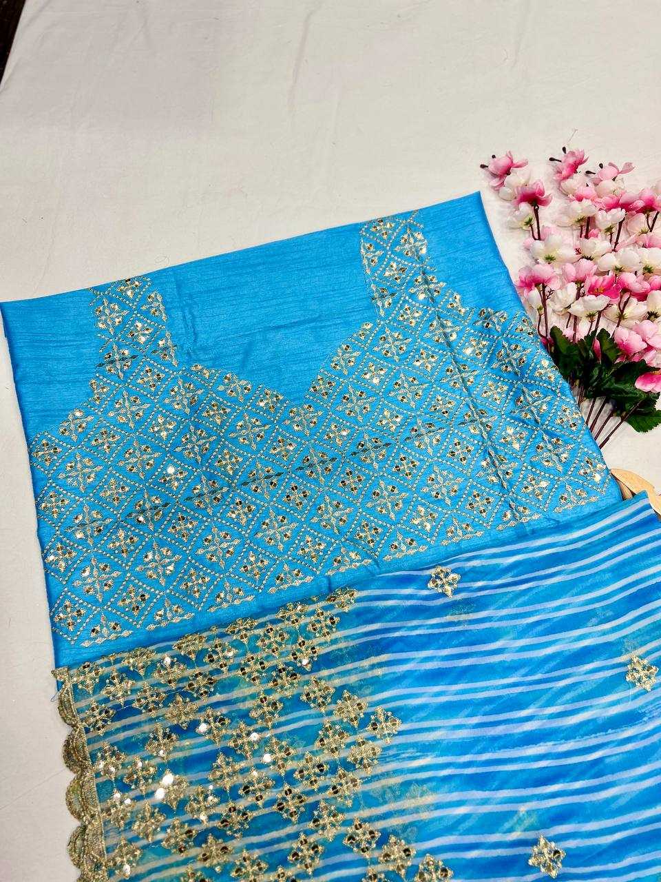 Ynf Faux Georgette KESH556 316 Sarees Wholesale Printed Sarees Cutwork Saree Manufacturer