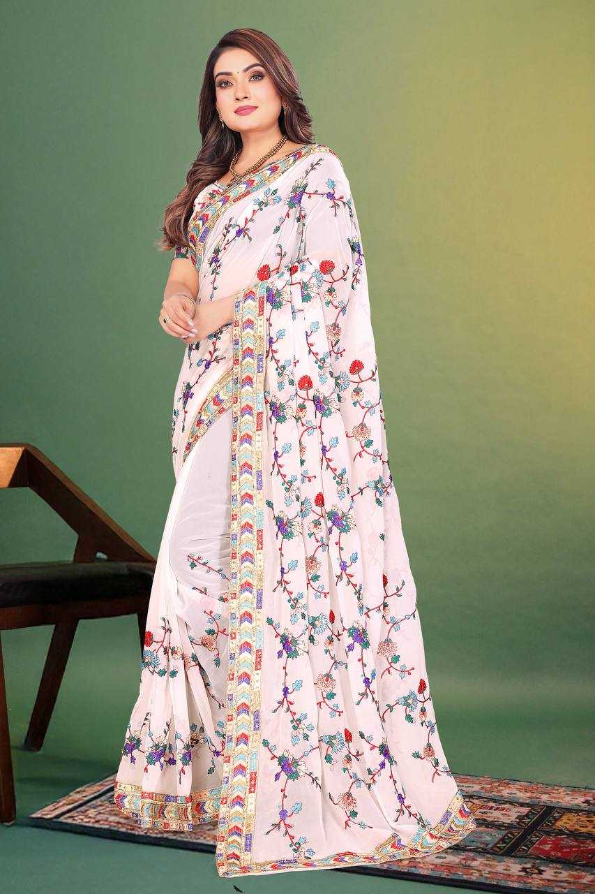 Ynf Faux Georgette KESH556 95 Sarees Wedding Collections Festive Collections Wholesale Georgette Sarees Embroidered Sarees Sequins Work Saree Manufacturer