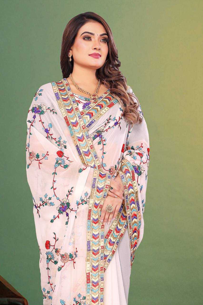 Ynf Faux Georgette KESH556 95 Sarees Wedding Collections Festive Collections Wholesale Georgette Sarees Embroidered Sarees Sequins Work Saree Manufacturer