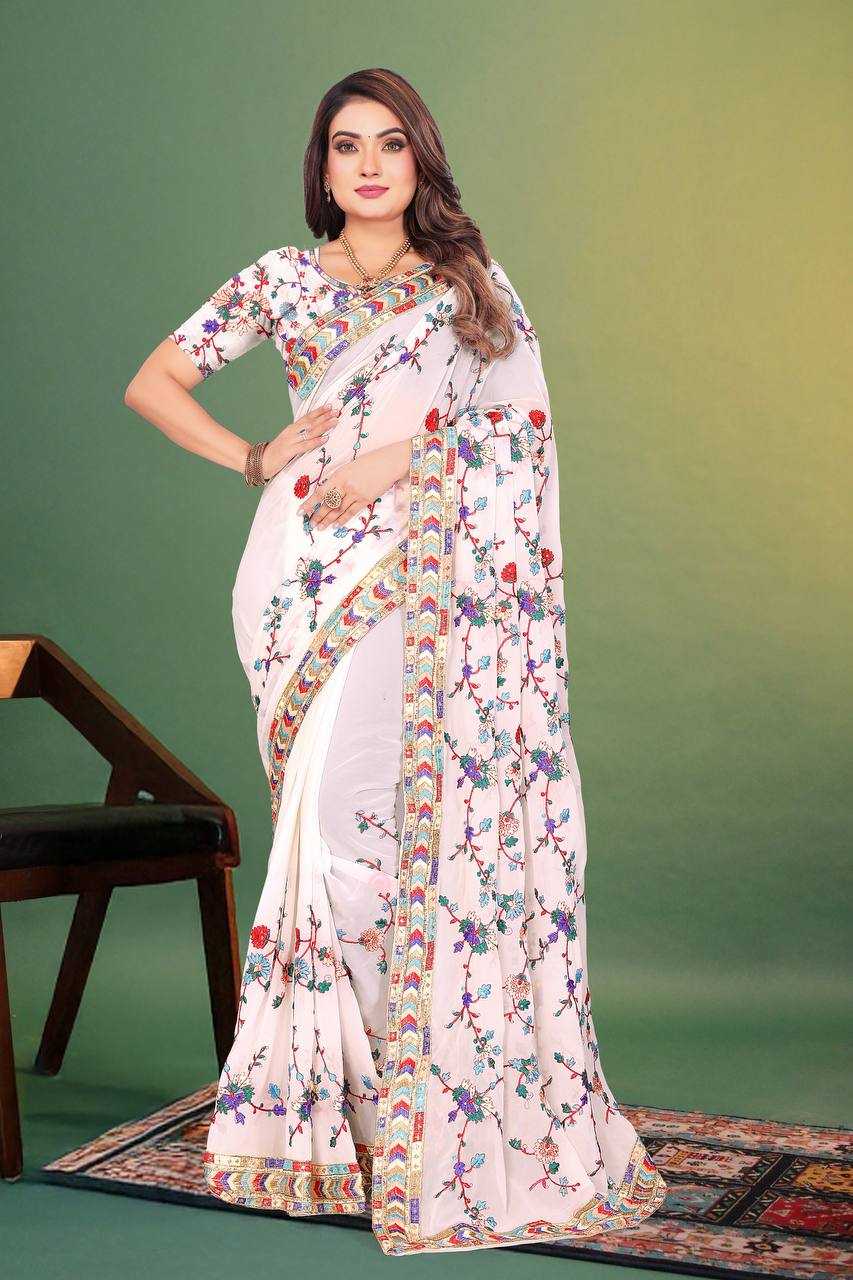 Ynf Faux Georgette KESH556 95 Sarees Wedding Collections Festive Collections Wholesale Georgette Sarees Embroidered Sarees Sequins Work Saree Manufacturer