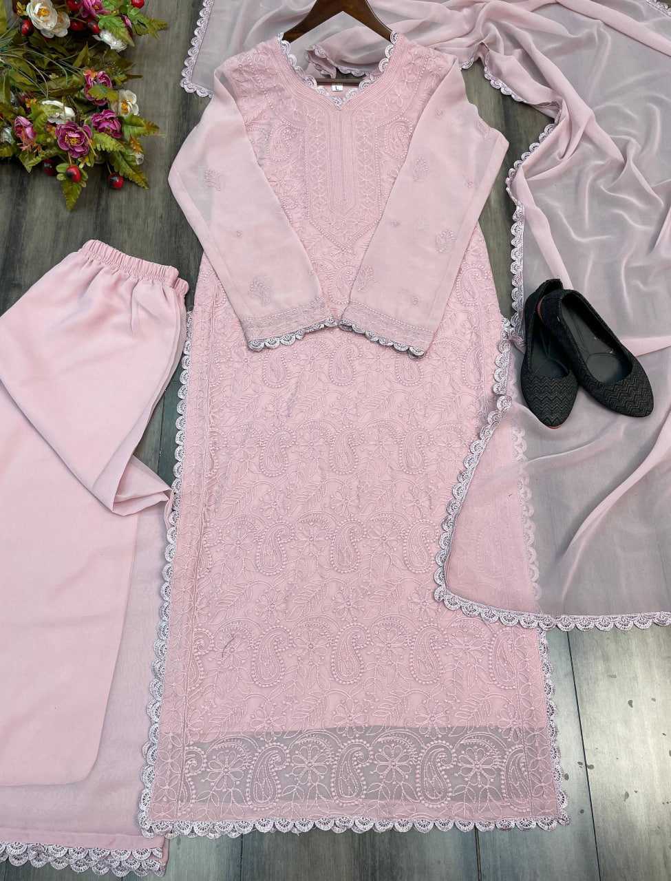 Ynf Faux Georgette RIN110 170 Suits & Dresses Wedding Collections Festive Collections Wholesale Embroidery Suits Palazzo Suit Georgette Suit Manufacturer
