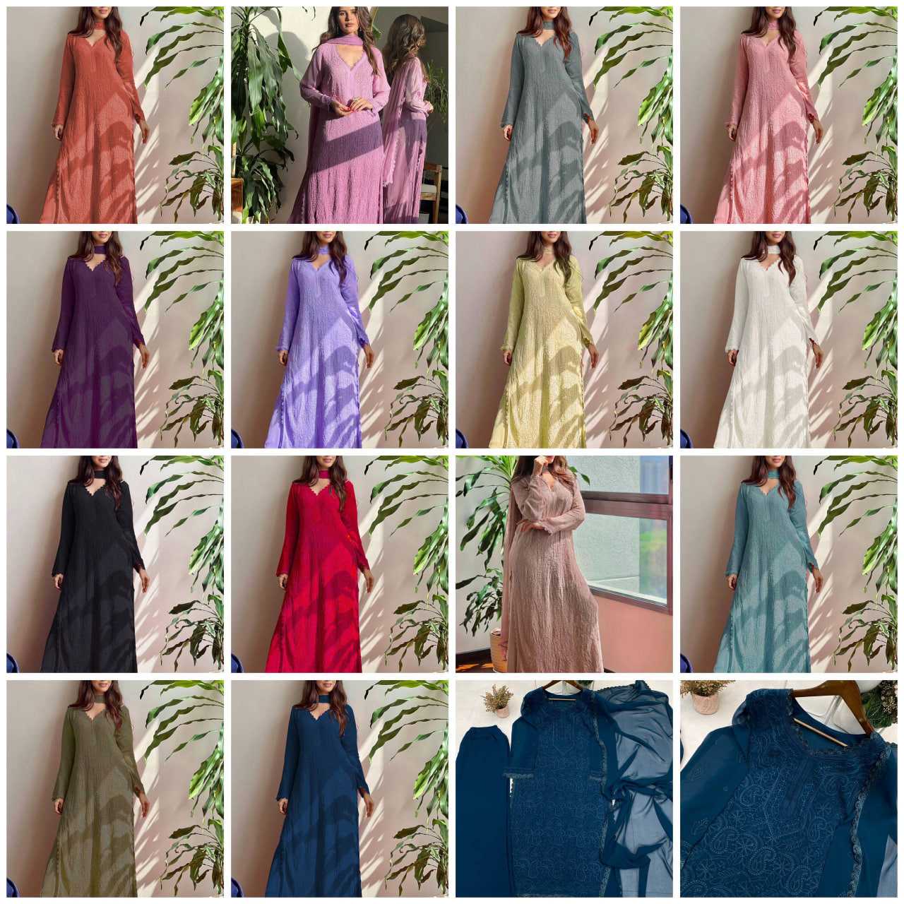 Ynf Faux Georgette RIN110 170 Suits & Dresses Wedding Collections Festive Collections Wholesale Embroidery Suits Palazzo Suit Georgette Suit Manufacturer