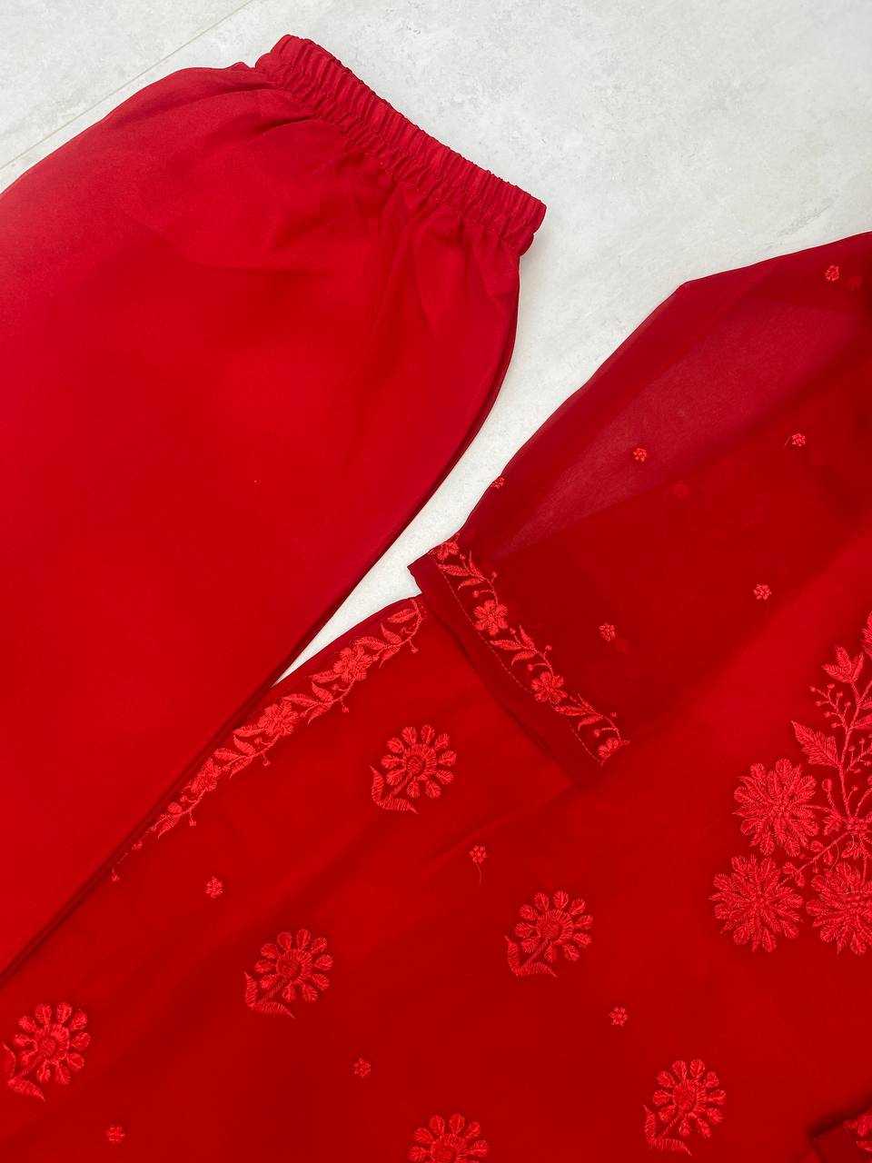 Ynf Faux Georgette RIN110 370 Suits & Dresses Wedding Collections Festive Collections Wholesale Embroidery Suits Palazzo Suit Georgette Suit Manufacturer
