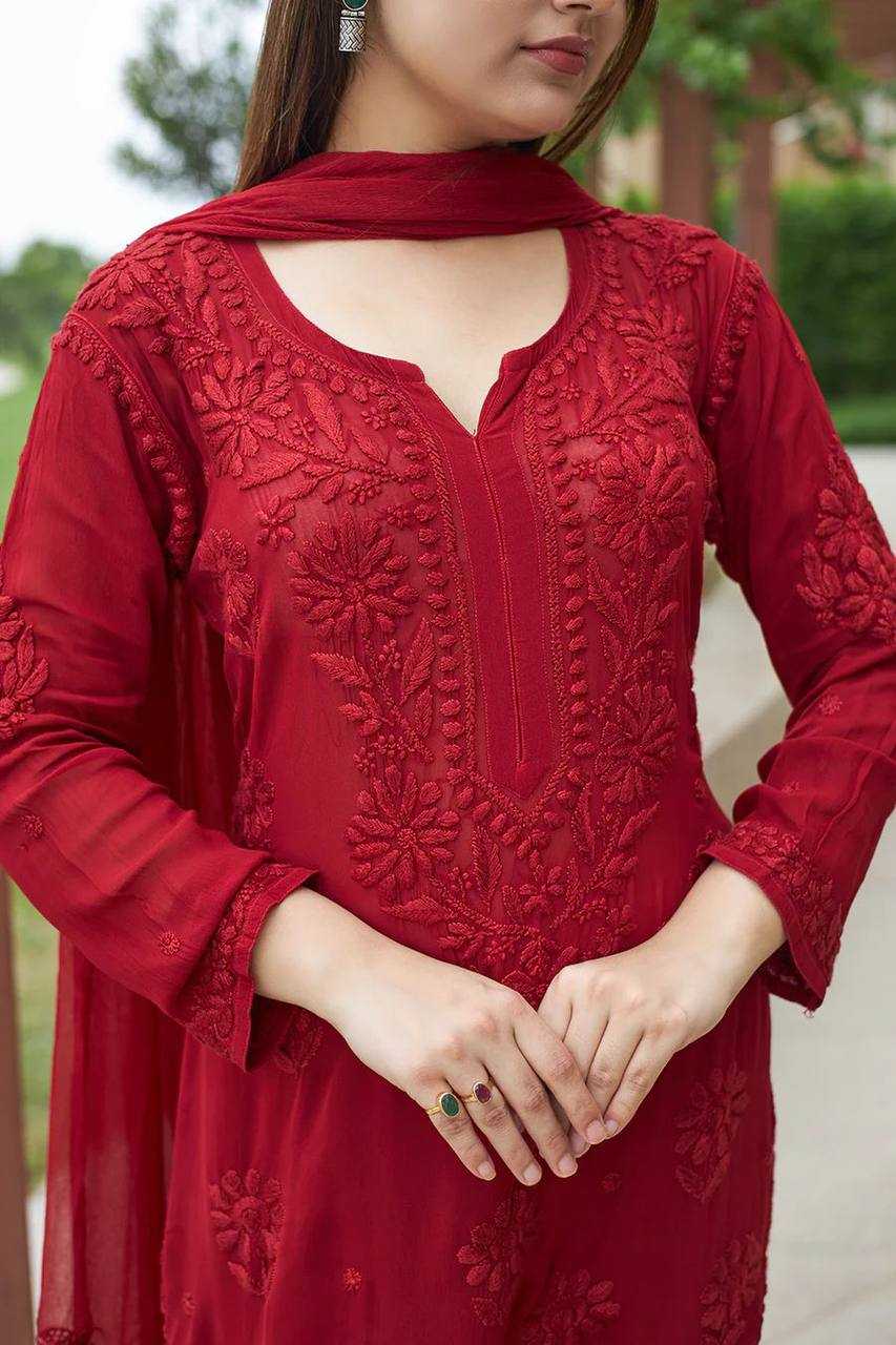 Ynf Faux Georgette RIN110 370 Suits & Dresses Wedding Collections Festive Collections Wholesale Embroidery Suits Palazzo Suit Georgette Suit Manufacturer