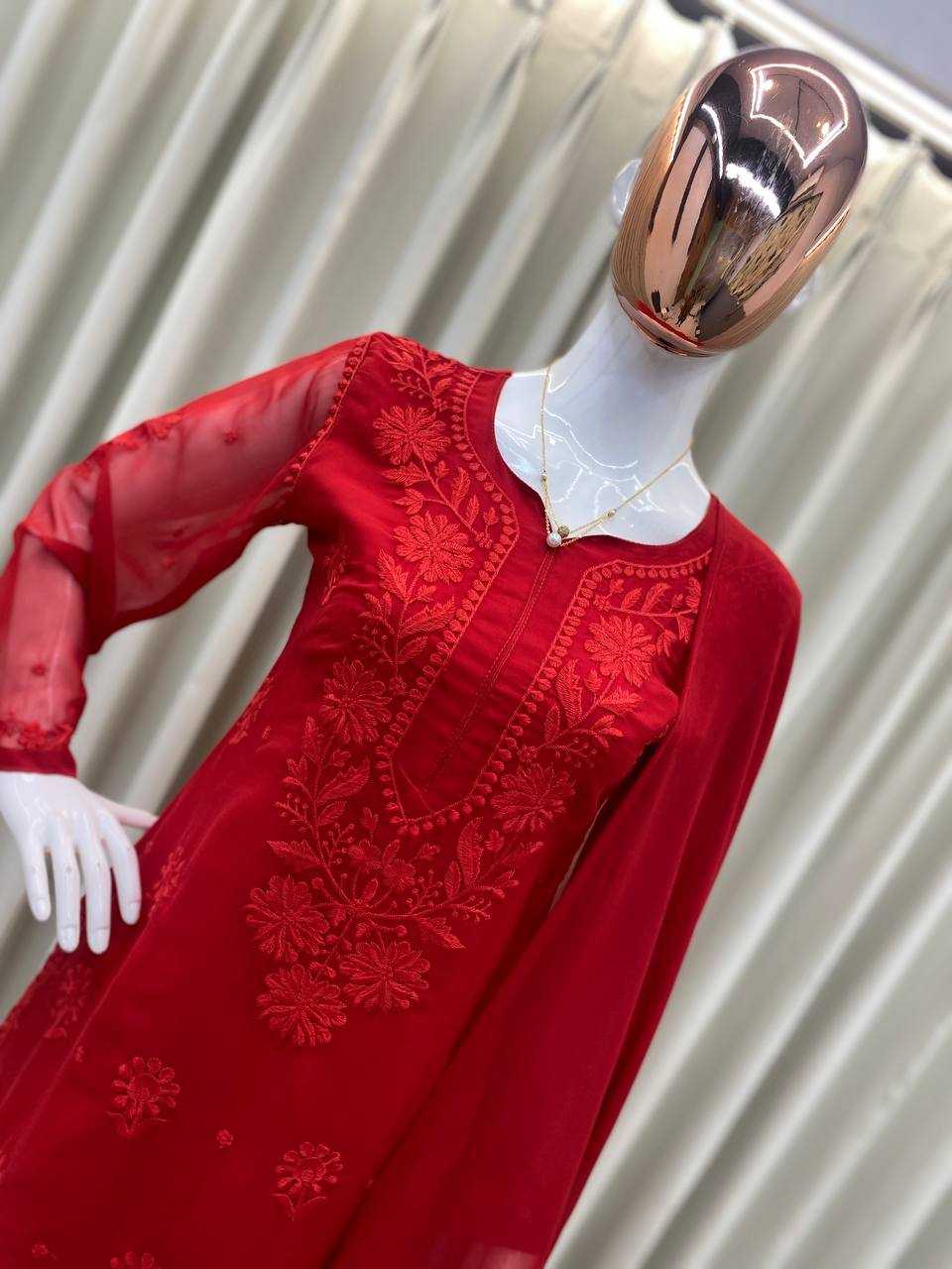 Ynf Faux Georgette RIN110 370 Suits & Dresses Wedding Collections Festive Collections Wholesale Embroidery Suits Palazzo Suit Georgette Suit Manufacturer