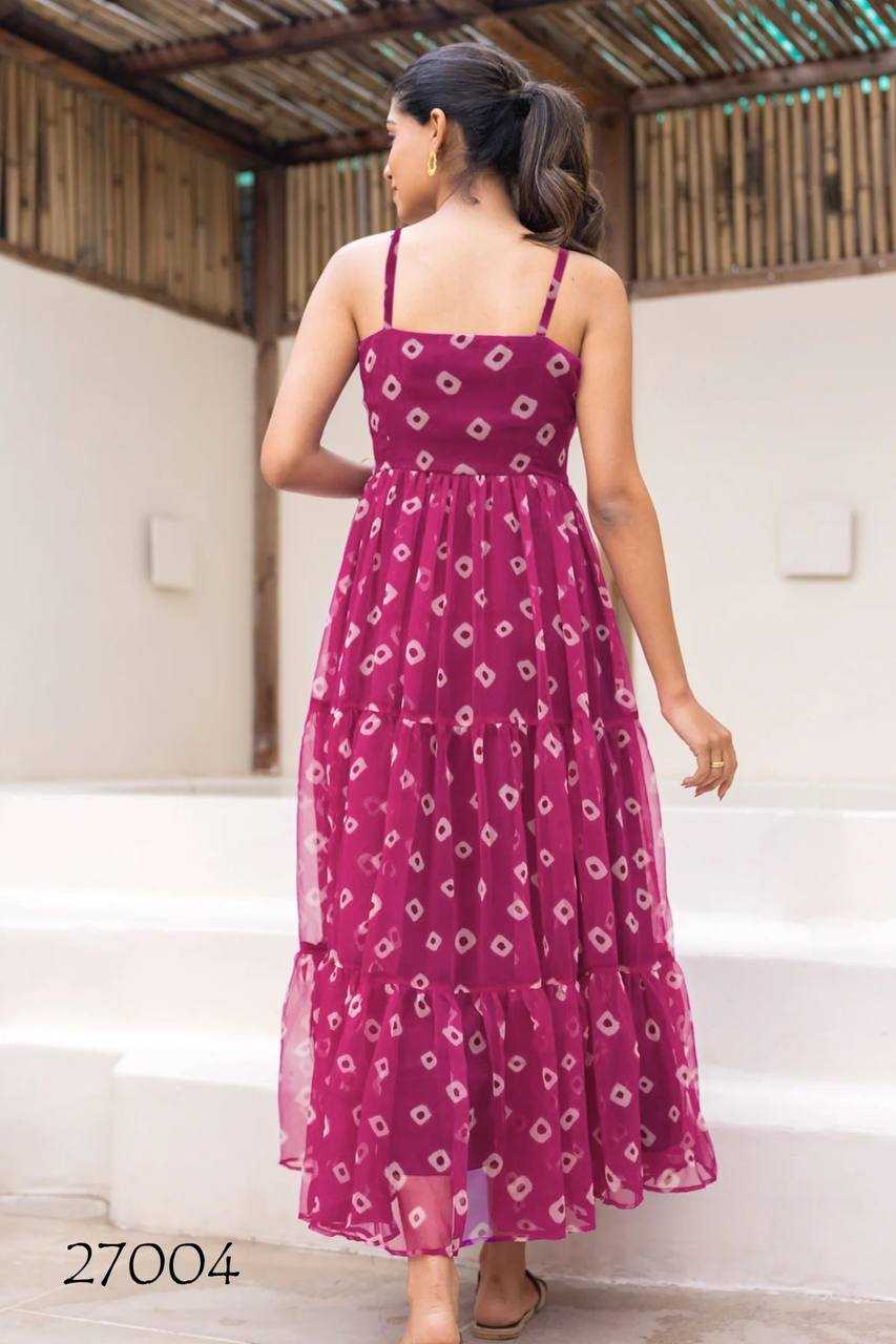Ynf Faux Georgette RIN131 27001 Gowns Plus Size Collections Wholesale Printed Gowns Fancy Gowns Sleeveless Gowns Manufacturer